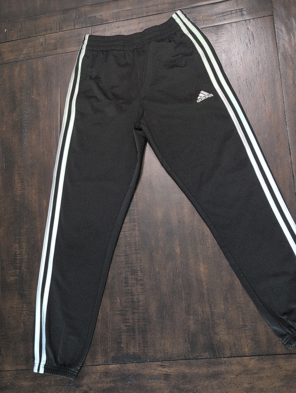 Adidas Boys Black Striped Jogger Pants – Size 10/12